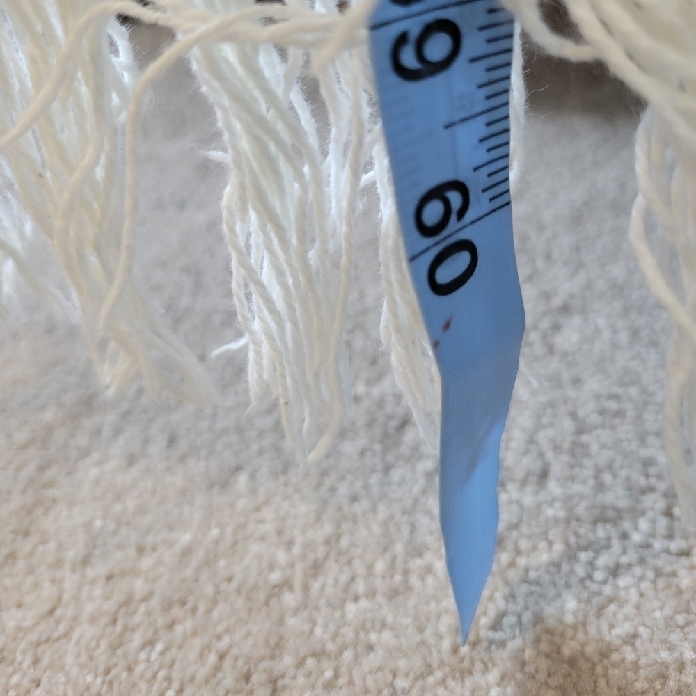 Cottagecore Fringe Hem Knit Throw Blanket Multicolor - Picture 7 of 7